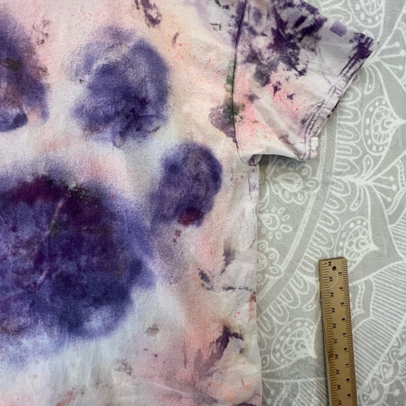 CLEMSON TIE DYE ART TO WEAR T TEE SHIRT TOP ORANGE PURPLE 🐾 PAW PRINTS L LARGE - Picture 8 of 14